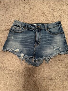 eunina Distressed Light Blue Jean Shorts